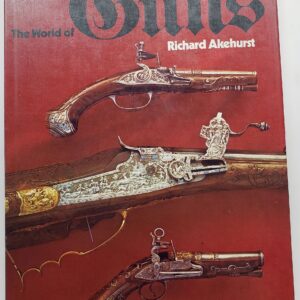 A book cover with three different types of guns.