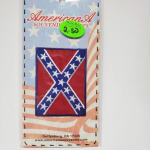 A confederate flag patch is displayed on the package.