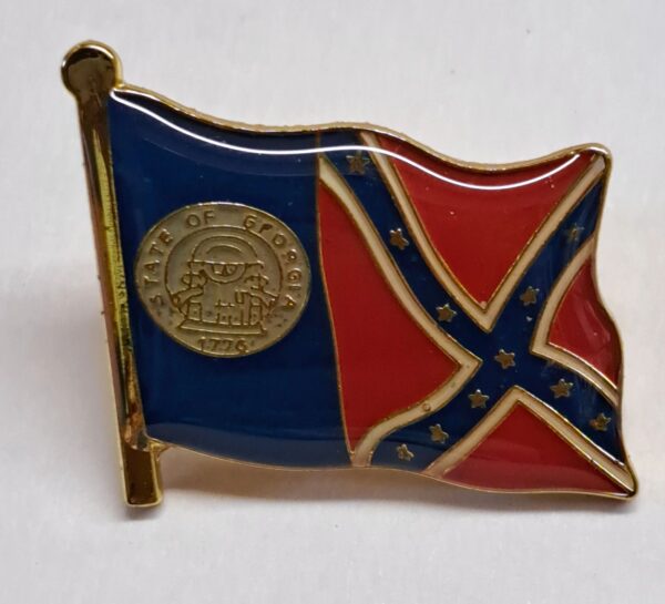 A close up of the flag of the confederacy