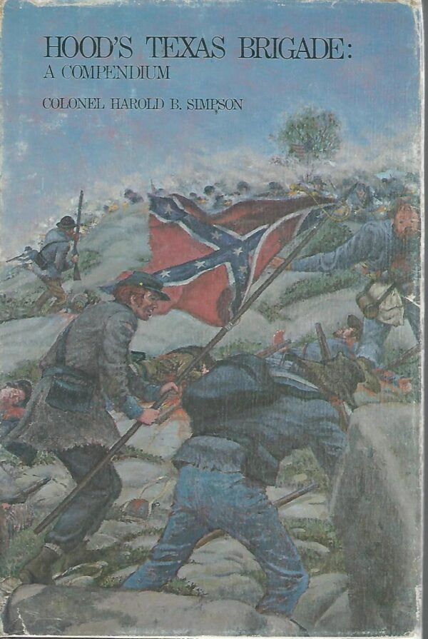 A painting of the civil war with soldiers and flags.