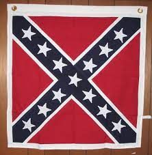 A flag with the confederate cross on it.