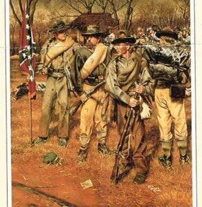 A painting of soldiers in the field