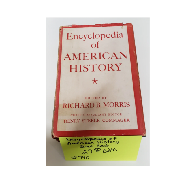 A red and white book with the title encyclopedia of american history.