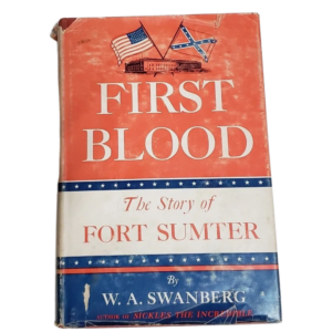 A book cover with an image of the american flag and the words " first blood."